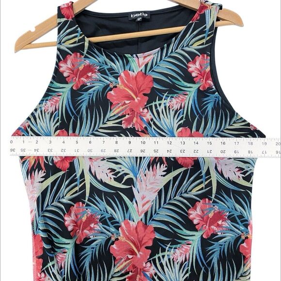 Bebe Bright Tropical Hawaiian Maxi Resort Dress Sleeveless Lined Women’s XL USA - Picture 11 of 11